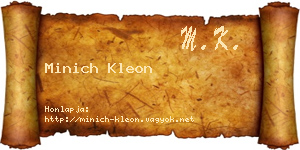 Minich Kleon névjegykártya